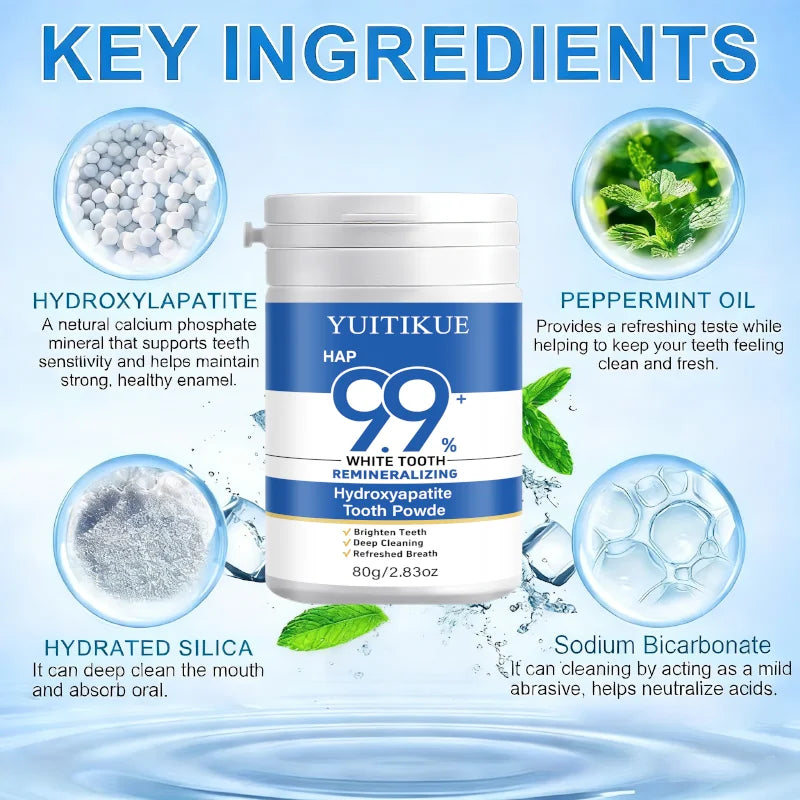 YUITIKUE Hydroxyapatite Teeth Whitening Powder Remineralizing Tooth Polish
