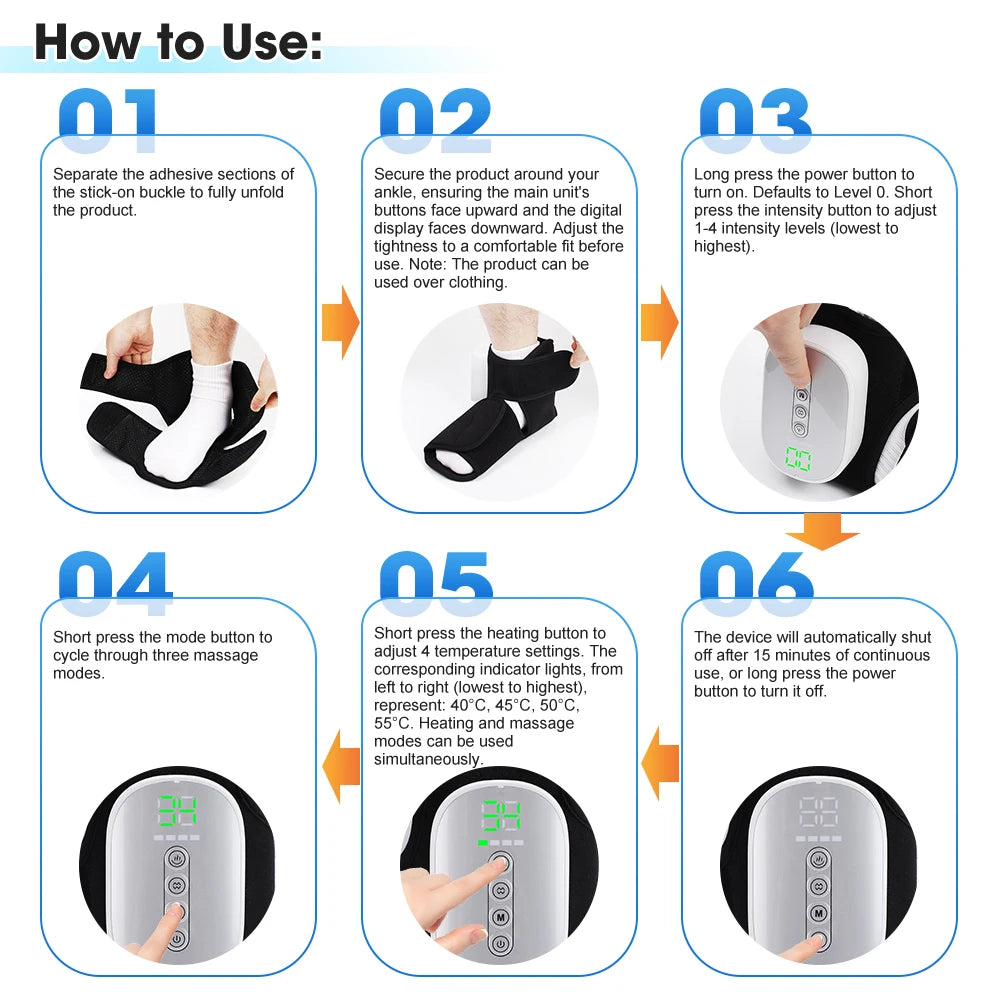 Cordless Heated Foot and Ankle Compression Massager