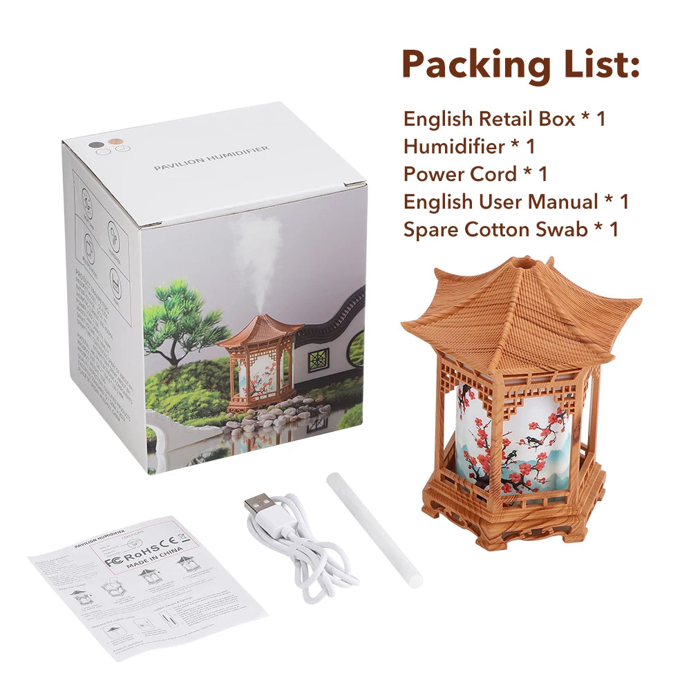 Portable Ultrasonic Pavilion Humidifier with Night Light