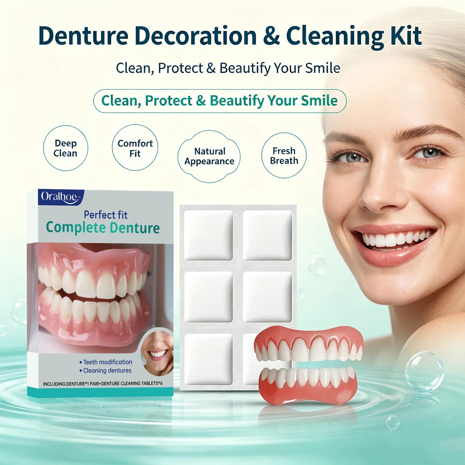 Cosmetic Denture Kit for Missing or Stained Teeth - 3