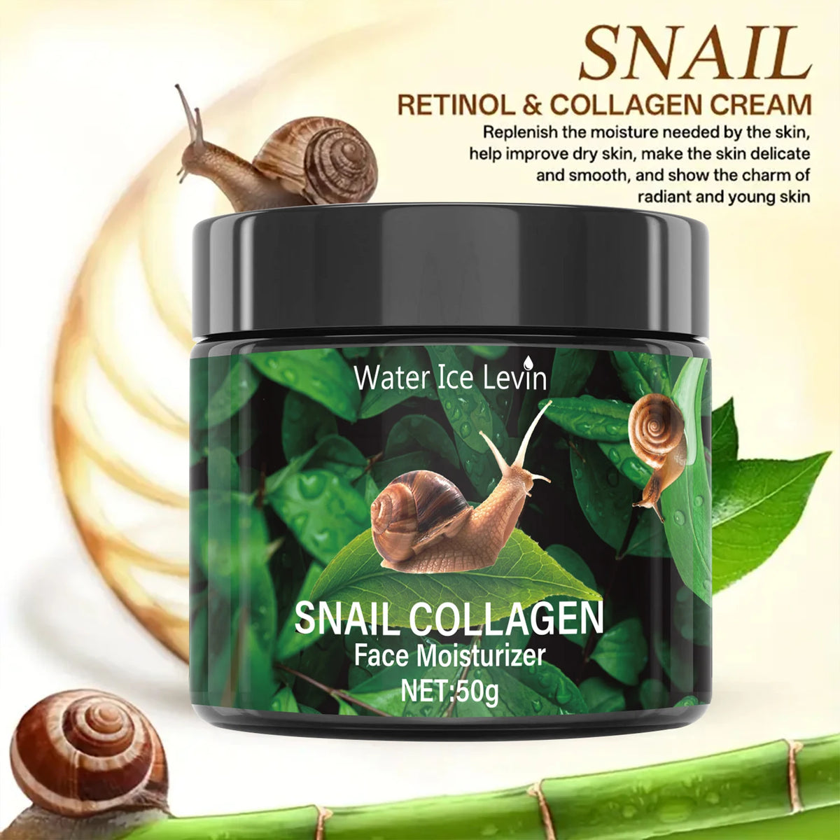 Snail Hydration Cream Moisturizer Plant Collagen Vitamin E 50g