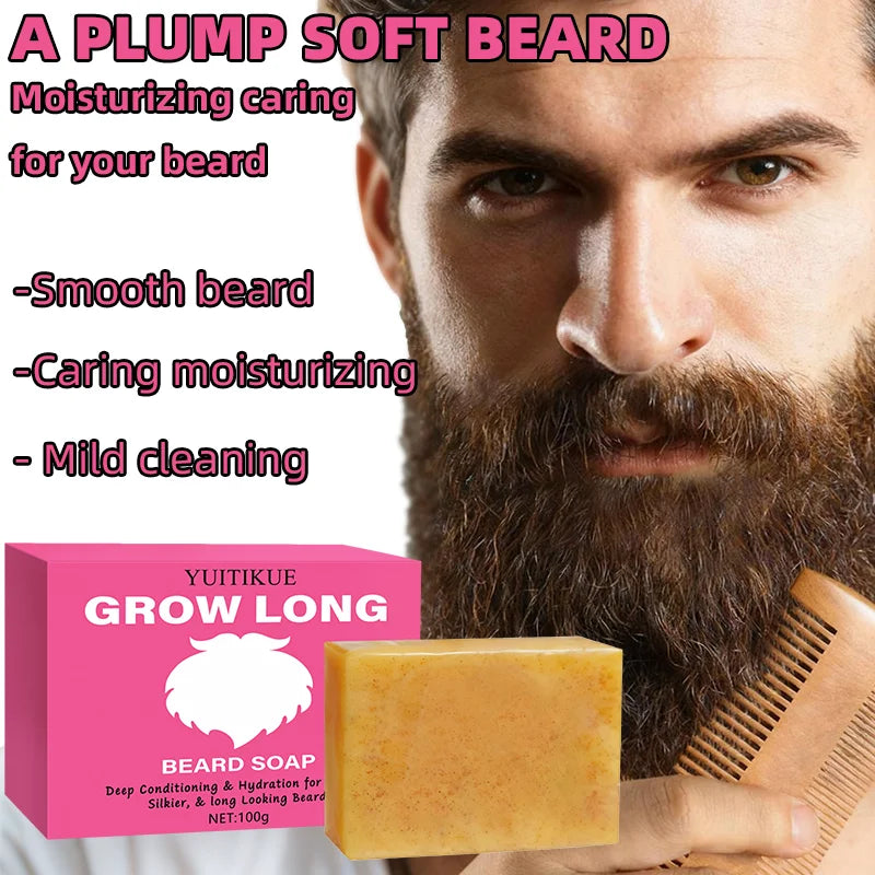 YUITIKUE Beard Growth Soap 100g Deep Cleansing and Conditioning Bar