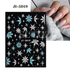 5D Embossed Christmas Nail Art Stickers for Holiday Manicures