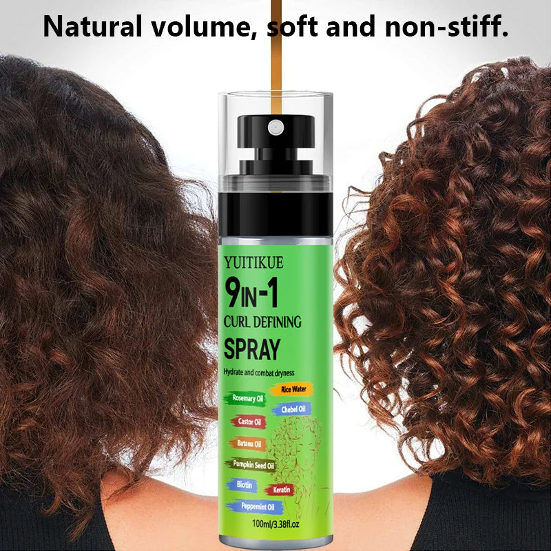 9 in 1 Curl Defining Hair Care Spray with Rosemary and Rice Water 100ml