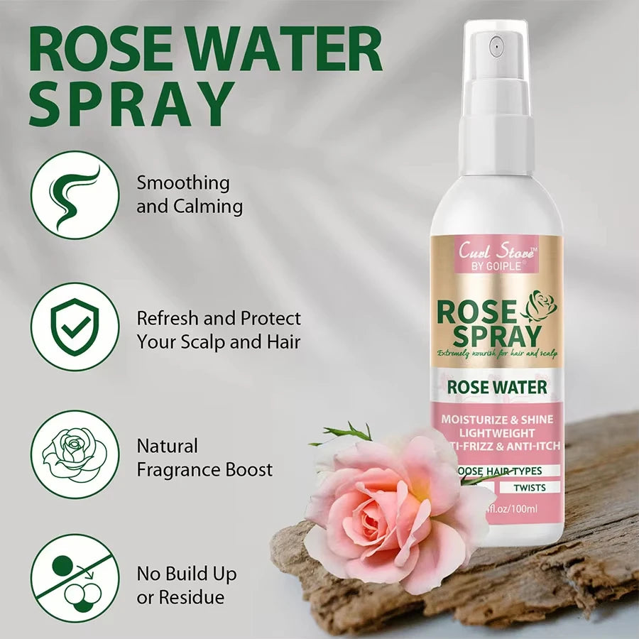 Goiple Braid Styling Set Hair Gel Mousse and Rose Moisturizing Spray