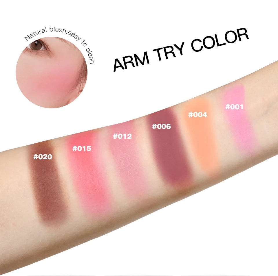 Embossed Matte Blush Palette with Makeup Brush