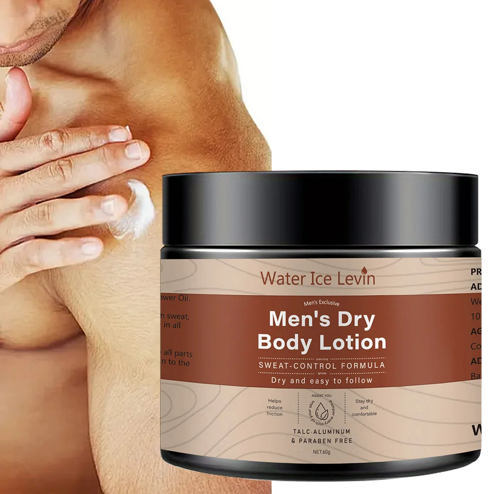 Water Ice Levin Men Dry Body Lotion Sweat Control Moisturizing Cream