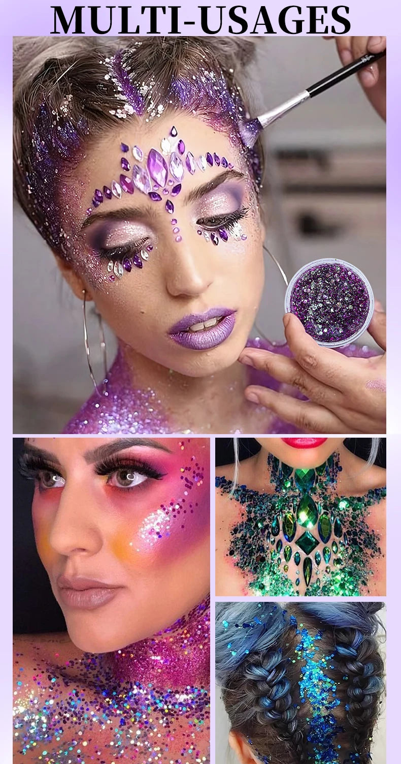 O'CHEAL Chameleon Glitter Gel Body Face and Hair Shimmer Makeup - 17