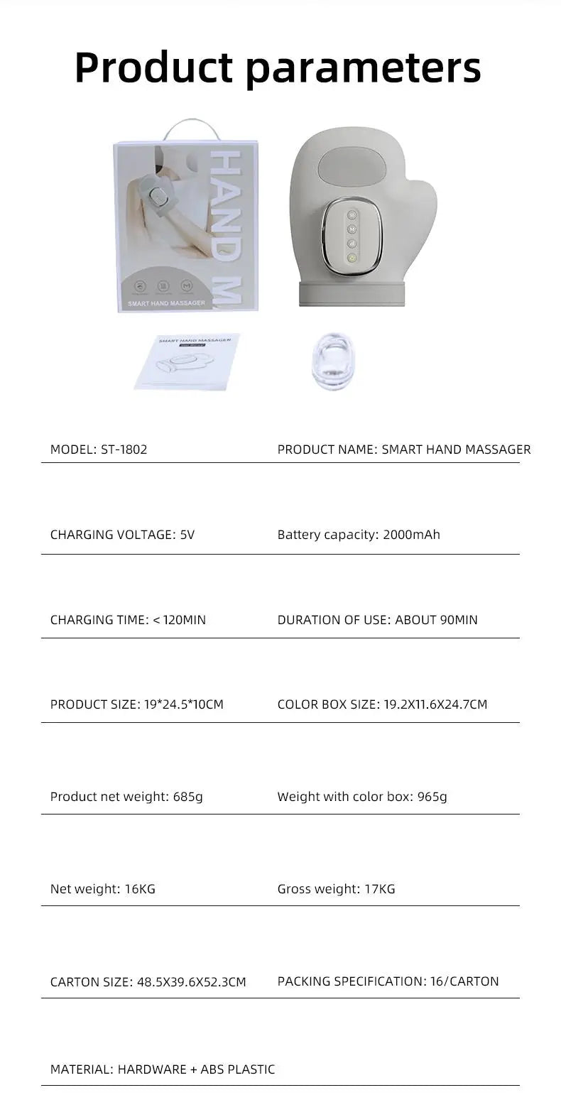 Electric Heated Hand and Wrist Compression Massager - 16