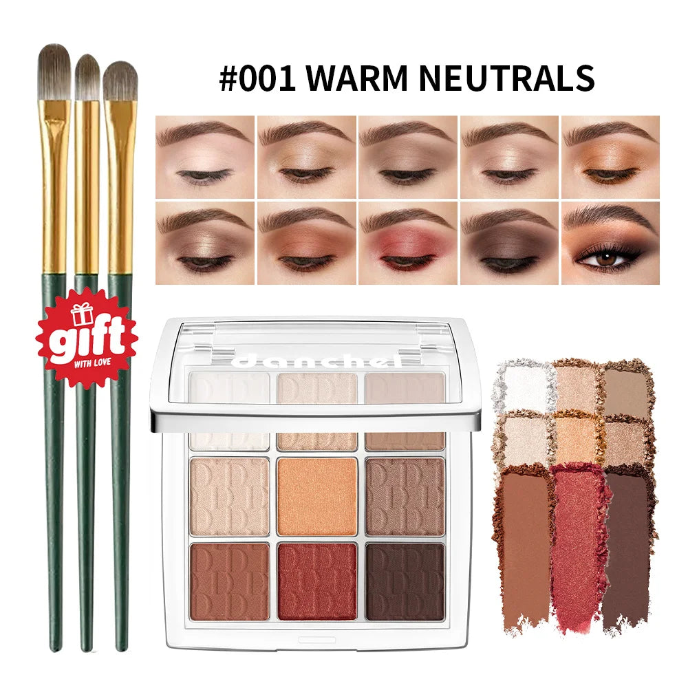 9-Color Eyeshadow Palette with Makeup Brush