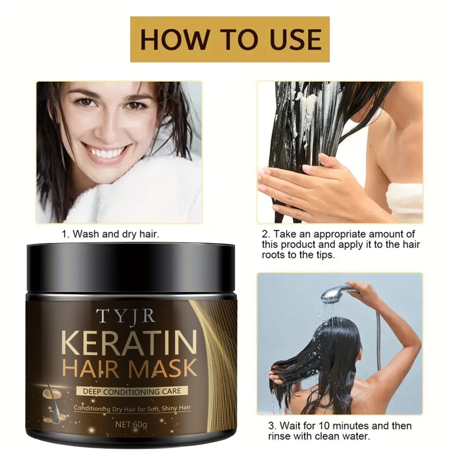 Keratin Hair Mask Deep Repair Conditioning Treatment 60g