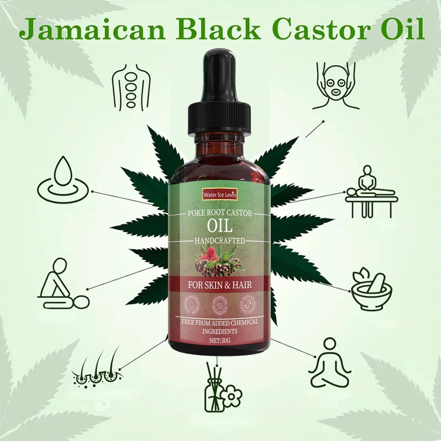 Poke Root Castor Oil Natural Moisturizing Serum for Skin and Hair - 11