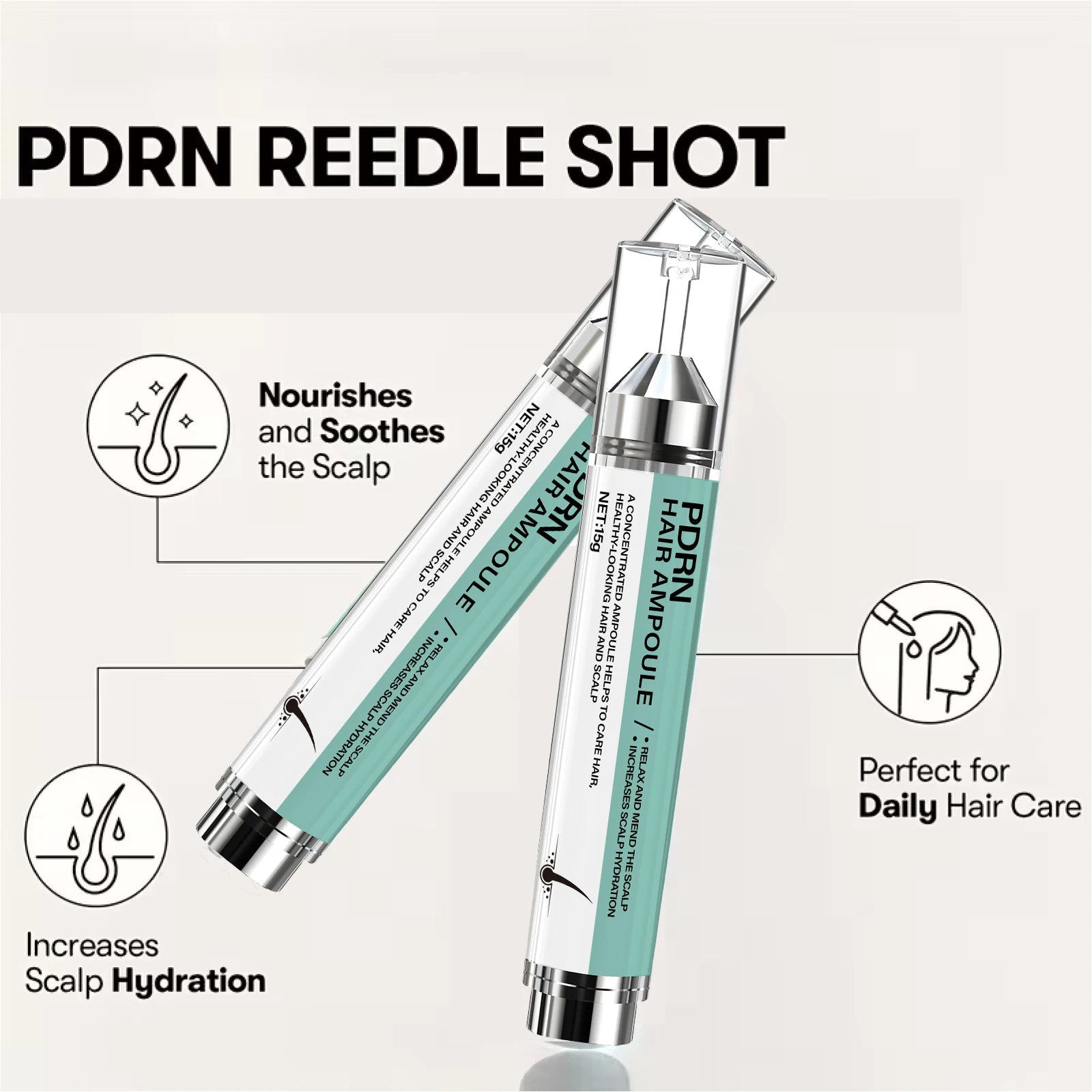 PDRN Hair Ampoule 15g Keratin Biotin Scalp and Hair Treatment - 6