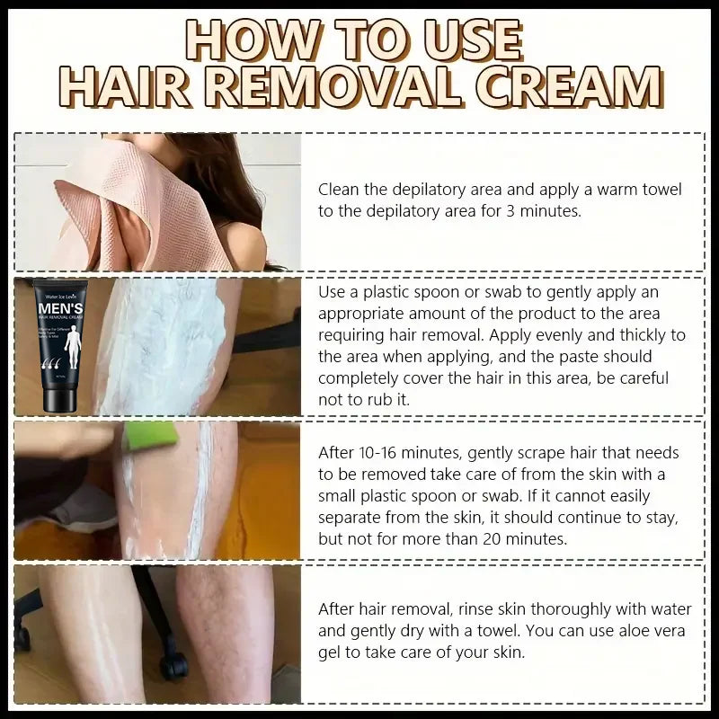 Water Ice Levin Men Hair Removal Cream Quick Painless Depilatory