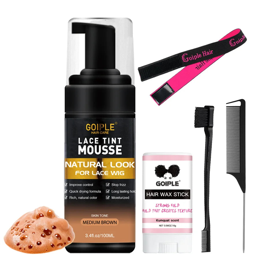 Lace Tint Mousse and Hair Wax Stick Wig Installation Kit - 12
