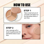 3-Color Cream Concealer Palette for Flawless Coverage