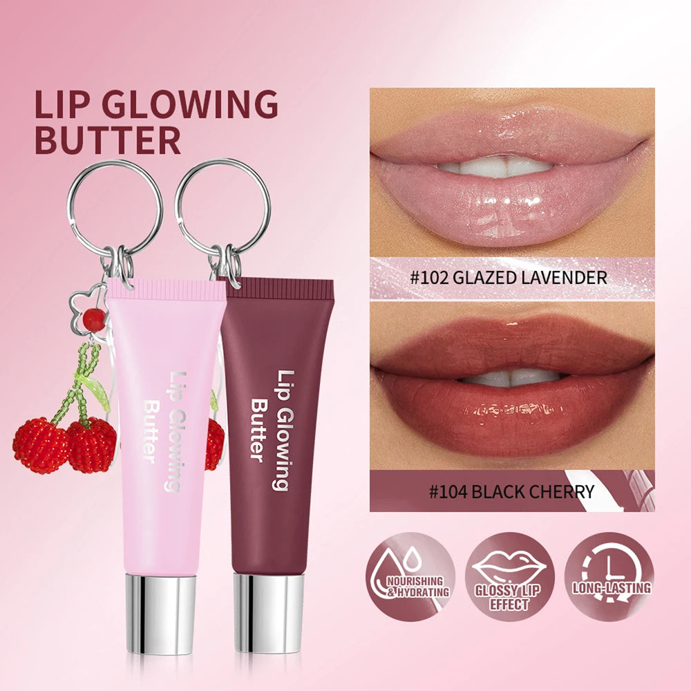 Hydrating Lip Gloss with Keychain for On-the-Go Shine