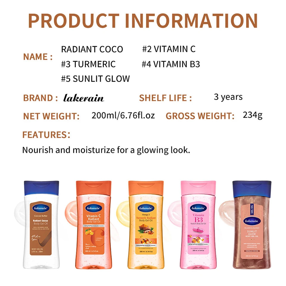 Hydrating Shimmer Body Gel Oil for Radiant Skin