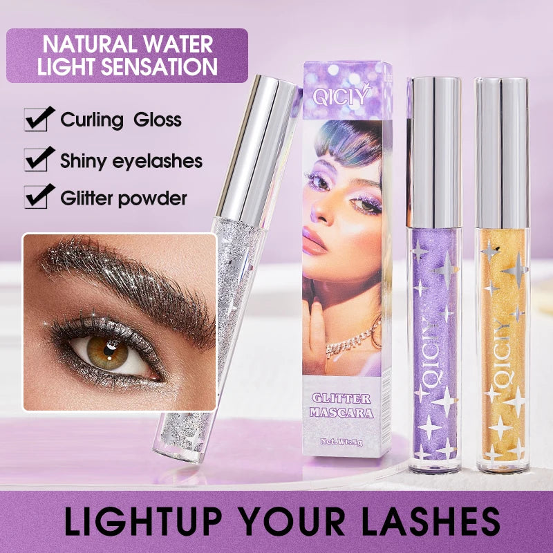 Glitter Mascara Waterproof Shiny Lash Enhancer for Party Makeup - 5