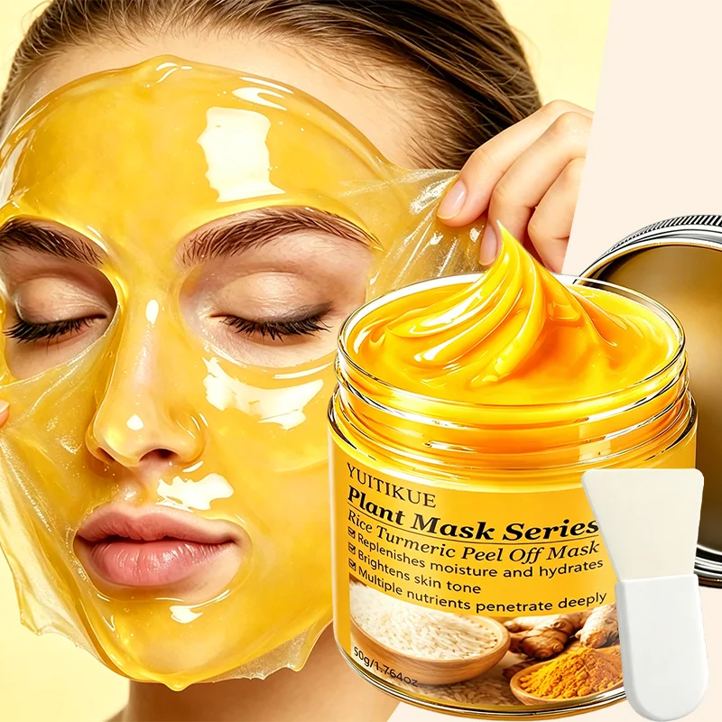 Rice Turmeric Peel Off Face Mask Hydrating Exfoliating Gel 50g