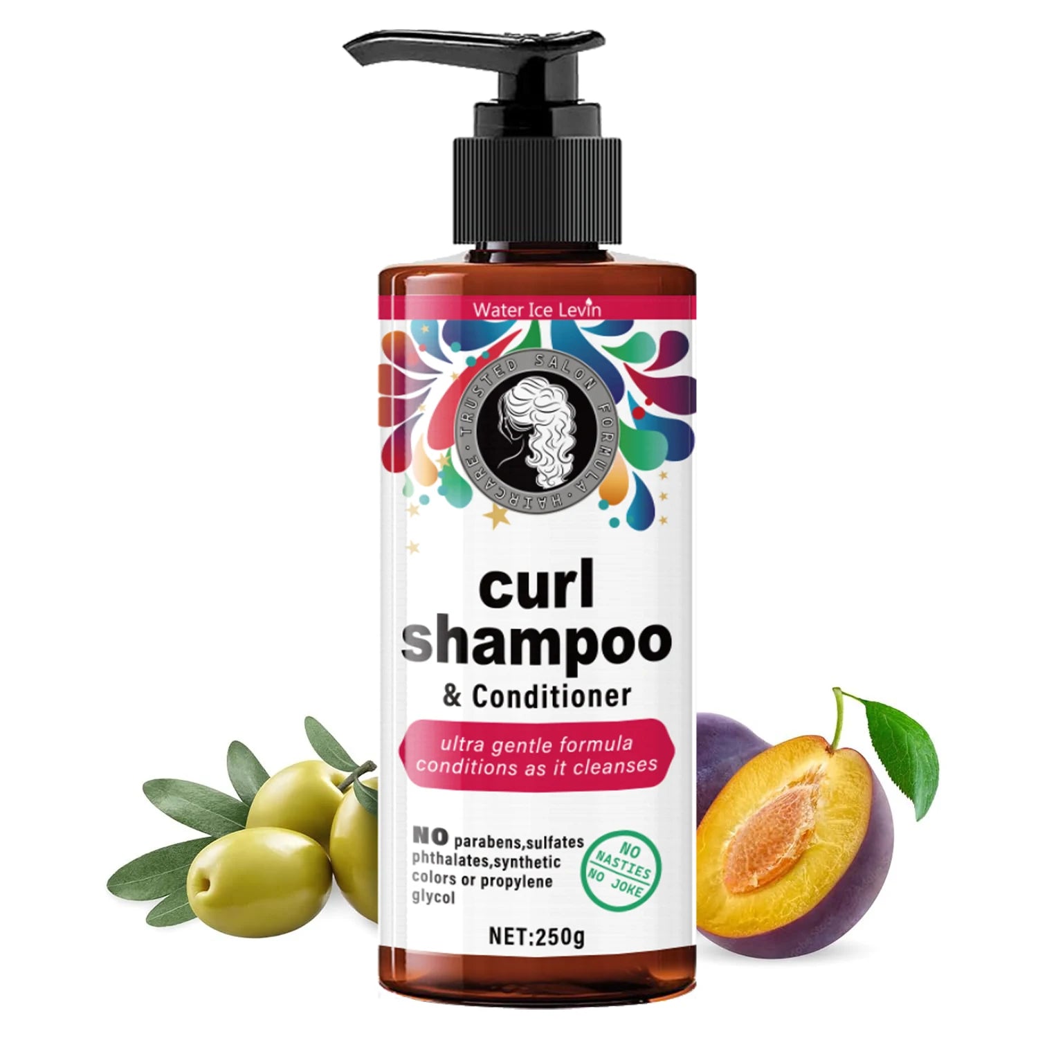 250g Curly Hair Shampoo and Conditioner Rose Scented
