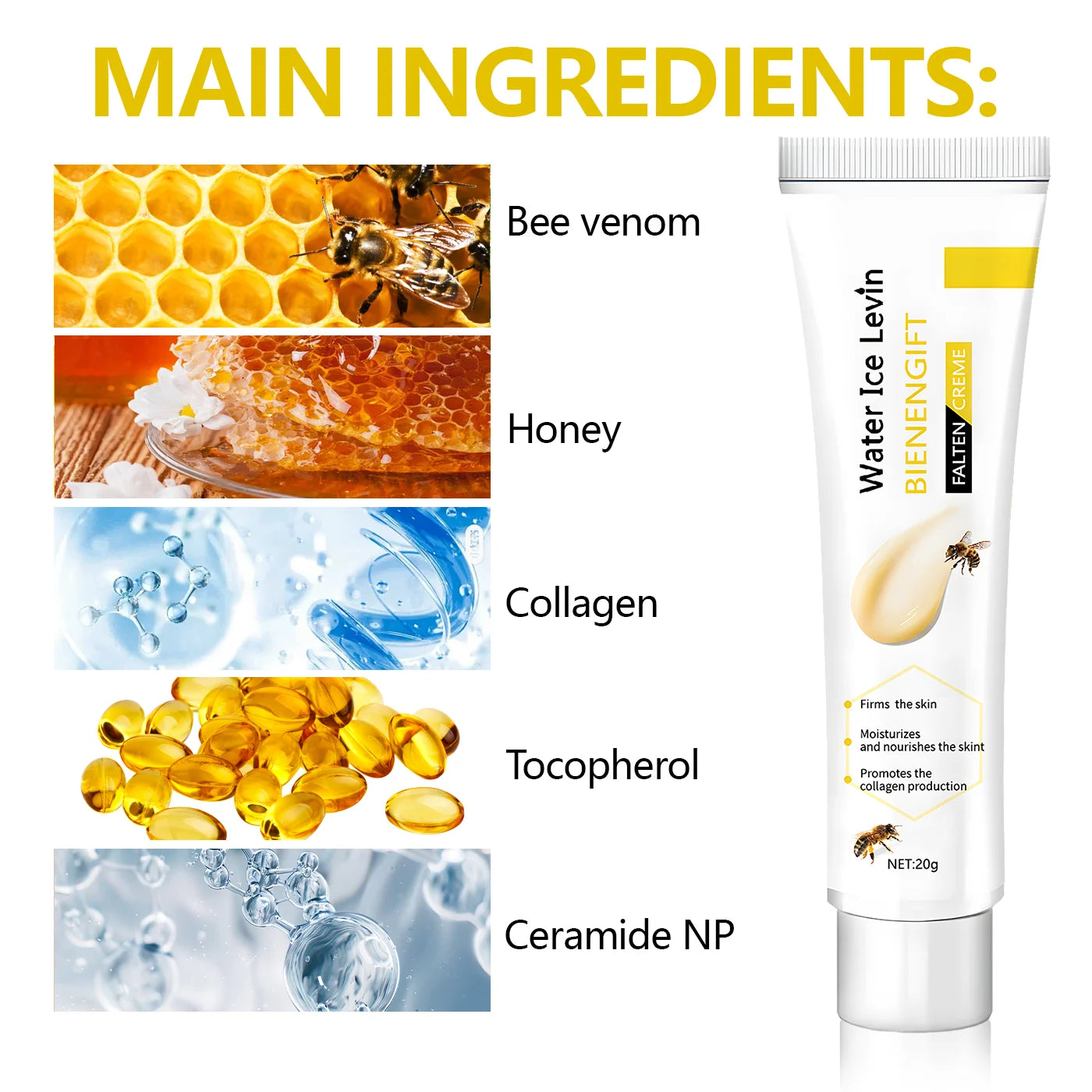 Bee Venom Face and Neck Tightening Cream Anti Aging Skin Firming - 2