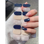 Christmas Semi-Cured Gel Nail Wraps with Winter Snowflake Designs