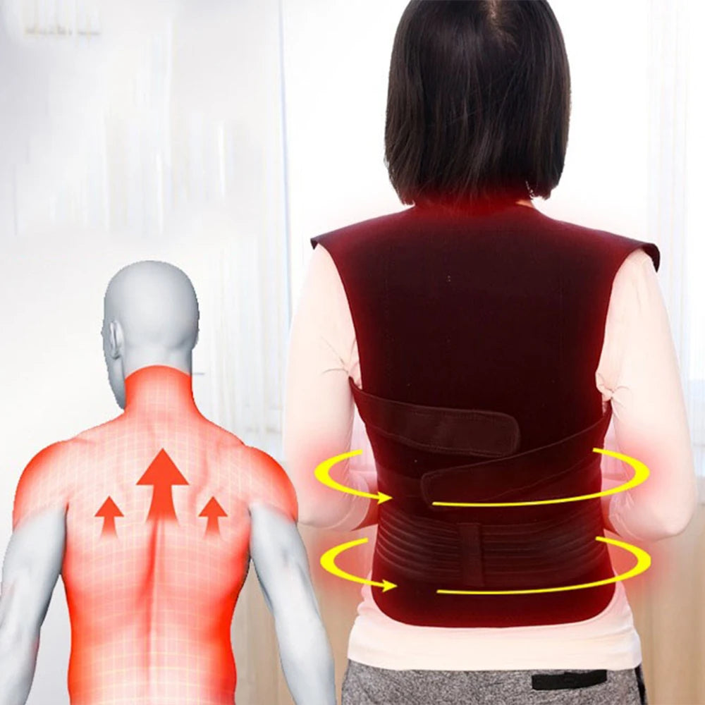 Self-Heating Magnetic Back and Shoulder Support Brace