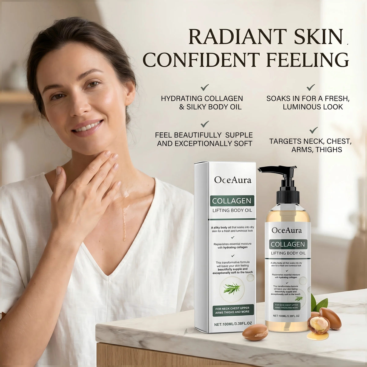 Collagen Body Firming Oil for Tightening and Hydration