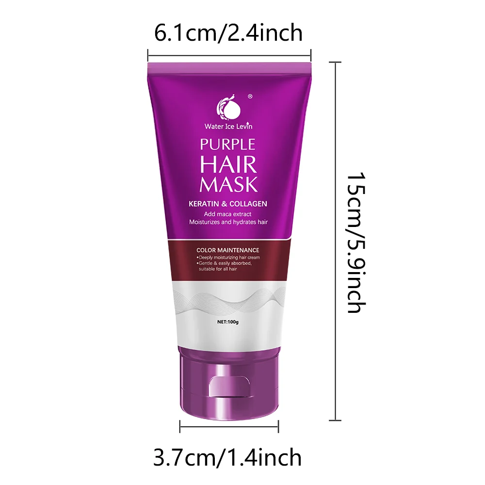 Water Ice Levin Purple Keratin Hair Mask Deep Conditioning Treatment