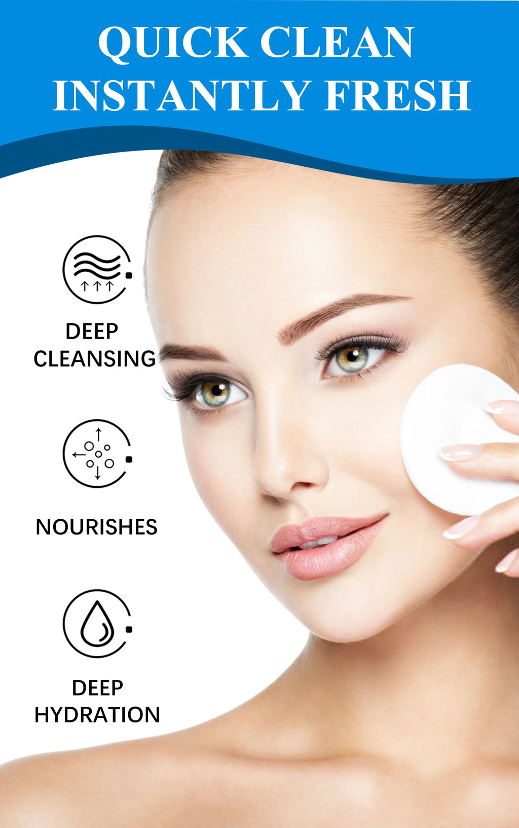 AHA BHA Exfoliating Toner Pads Dual Effect Facial Cleansing Treatment