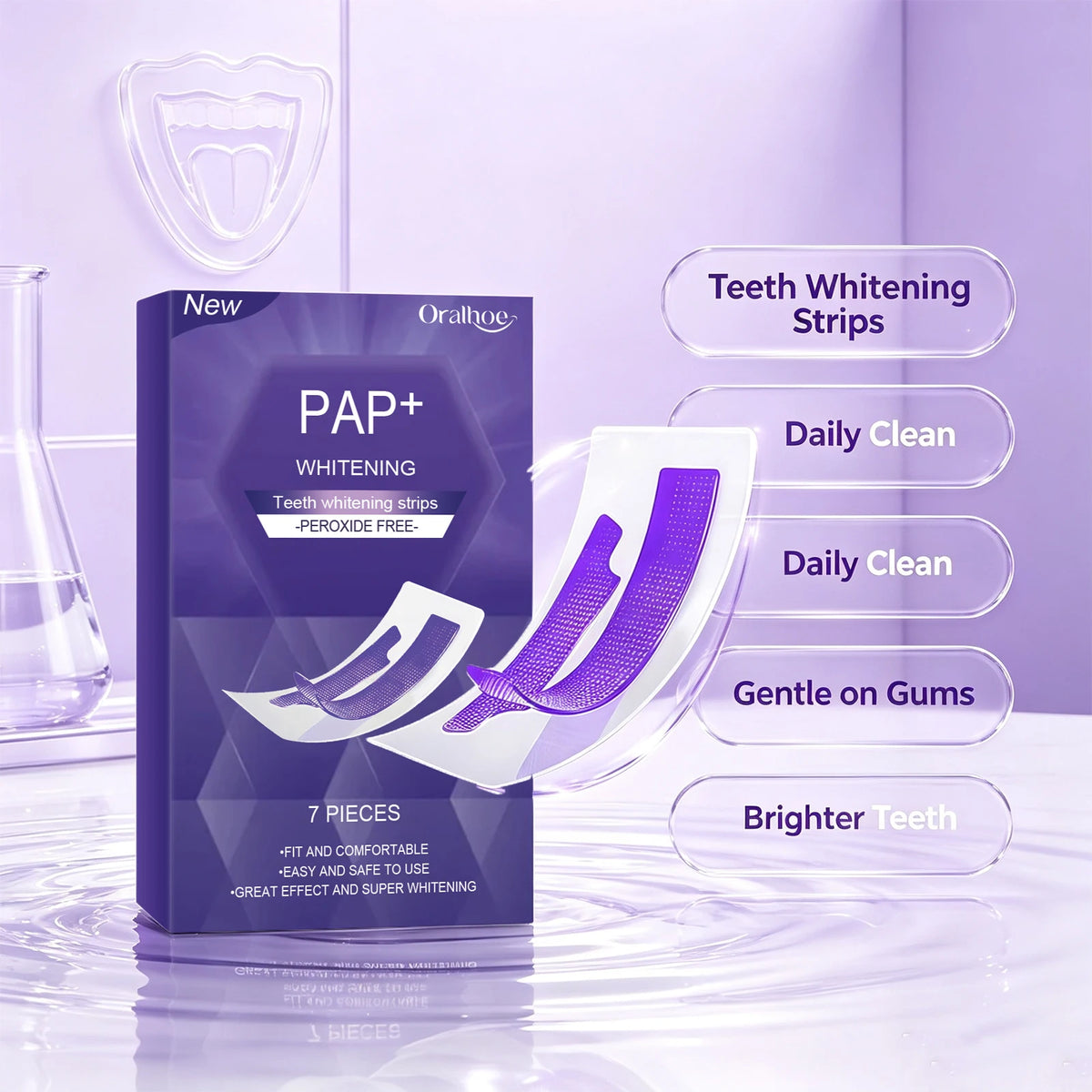 Peroxide-Free Teeth Whitening Strips for Sensitive Teeth