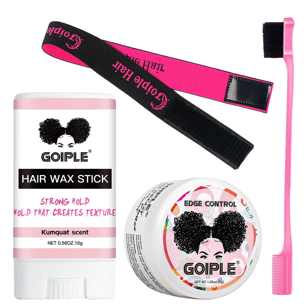 Goiple Hair Wax Stick and Edge Control Styling Kit for Frizz