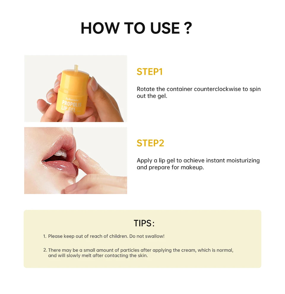 Propolis Hydrating Lip Gel for Dry and Chapped Lips