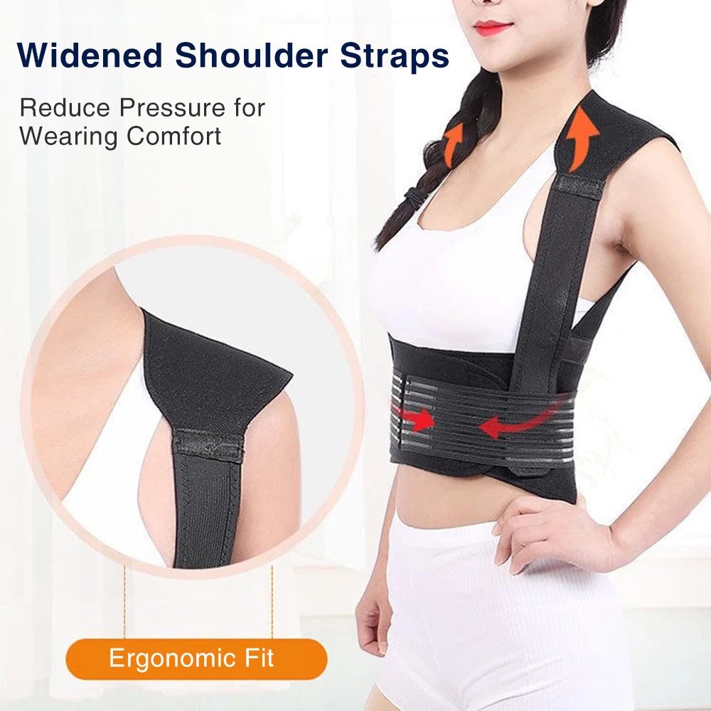 Self-Heating Magnetic Back and Shoulder Support Brace - 8