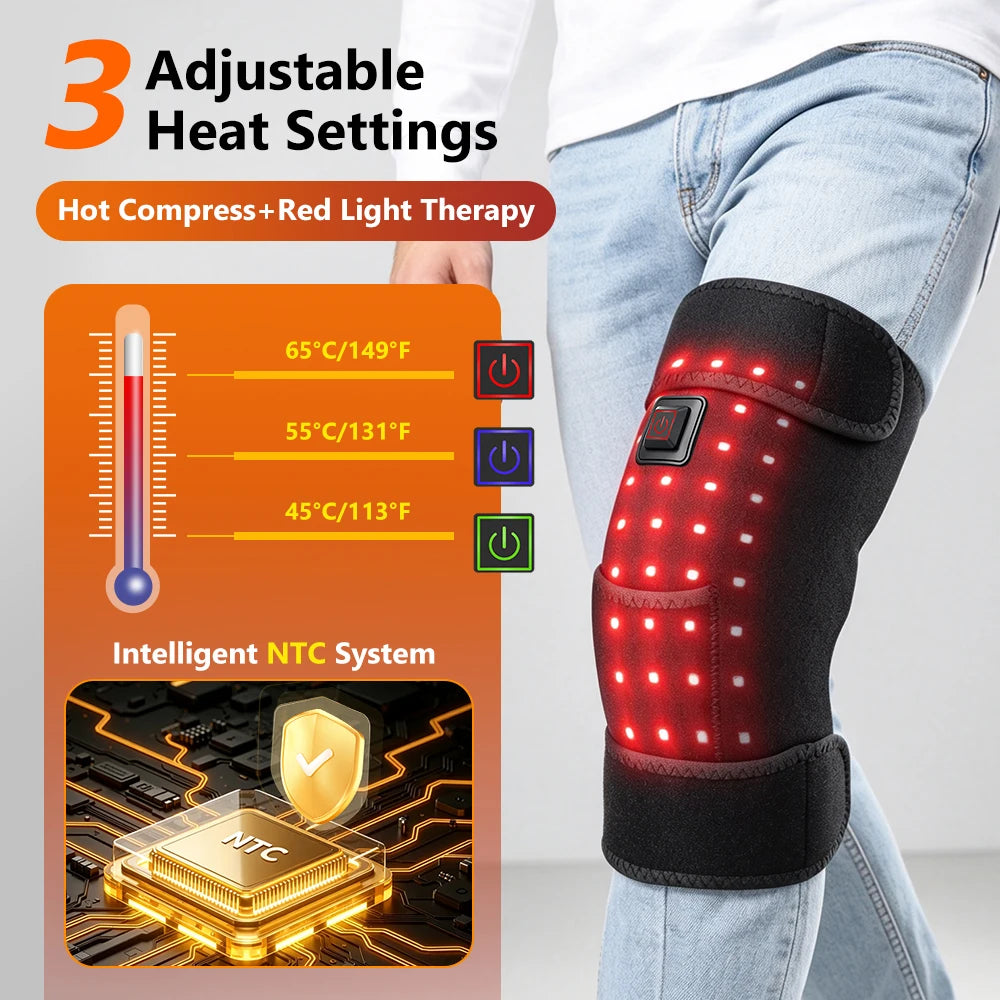 Red Light Therapy Heated Knee Wrap for Joint and Muscle Relief