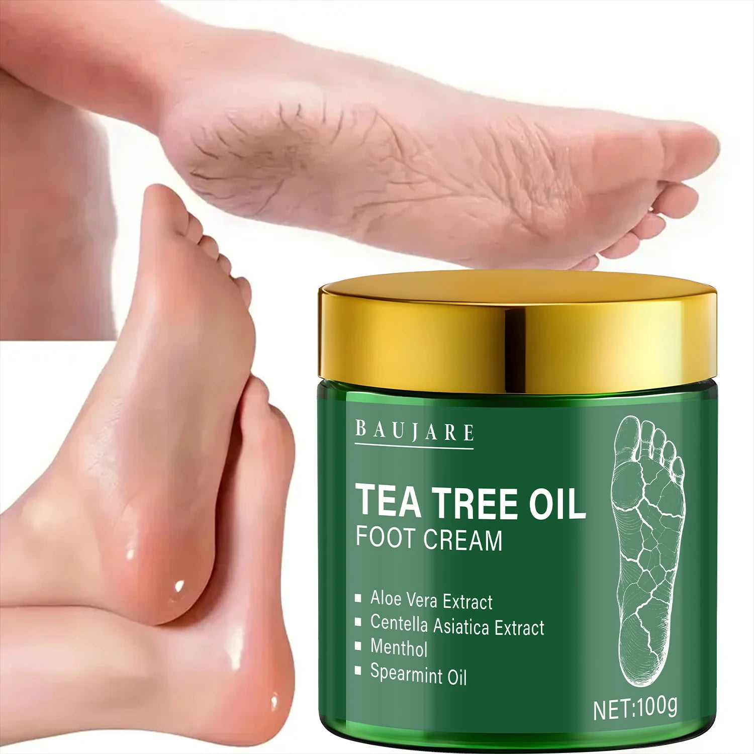Tea Tree Oil Foot Cream Moisturizer for Dry Cracked Heels and Skin - 3
