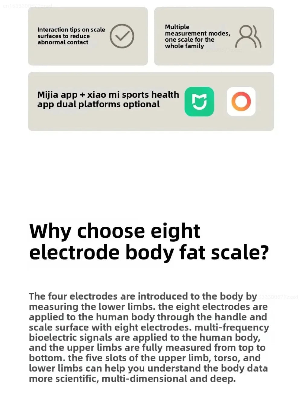 Mijia Smart Scale S800 8-Electrode Body Fat Analyzer Bluetooth Scale