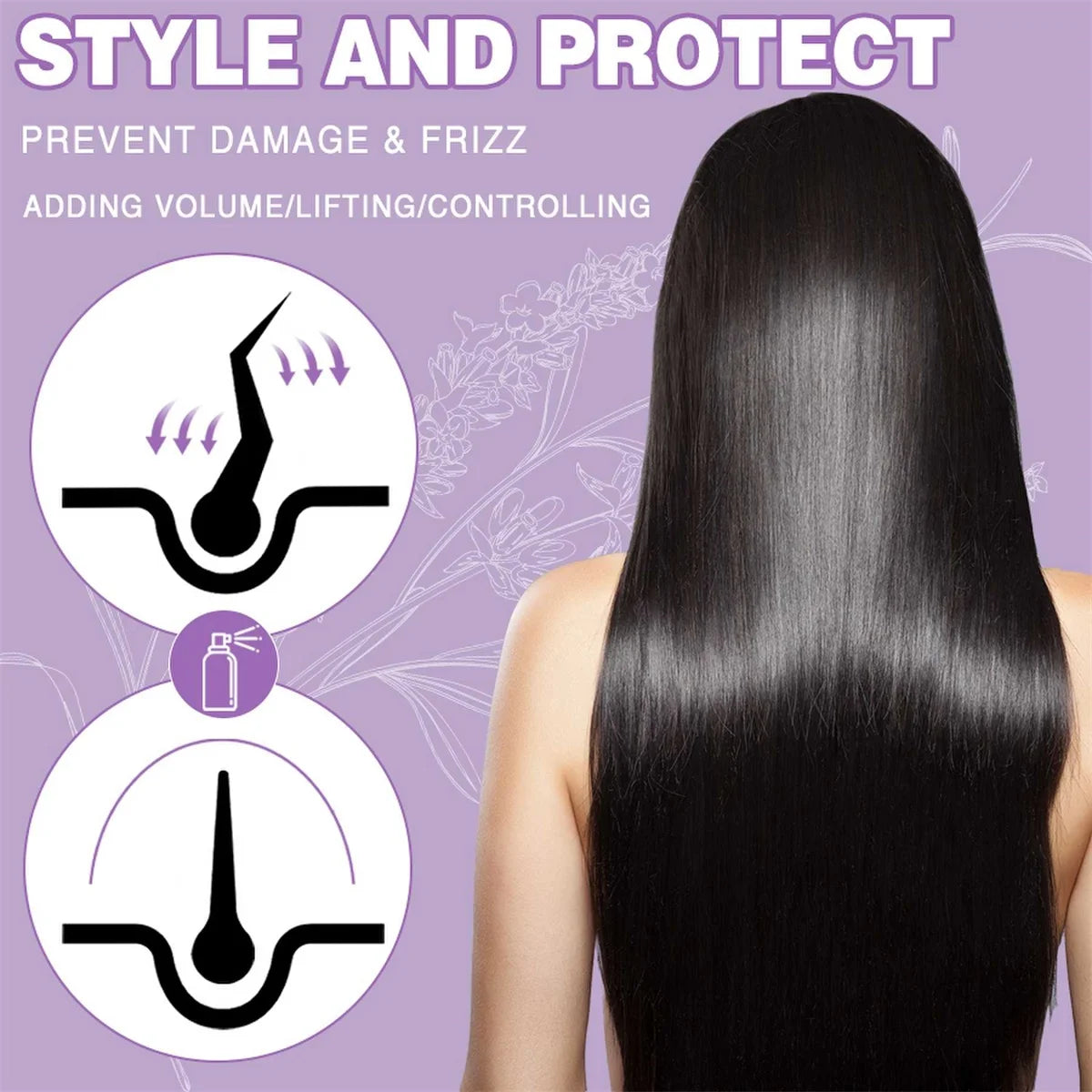 Goiple Lavender Curl Hair Care Set Leave In Conditioner Heat Protectant - 18