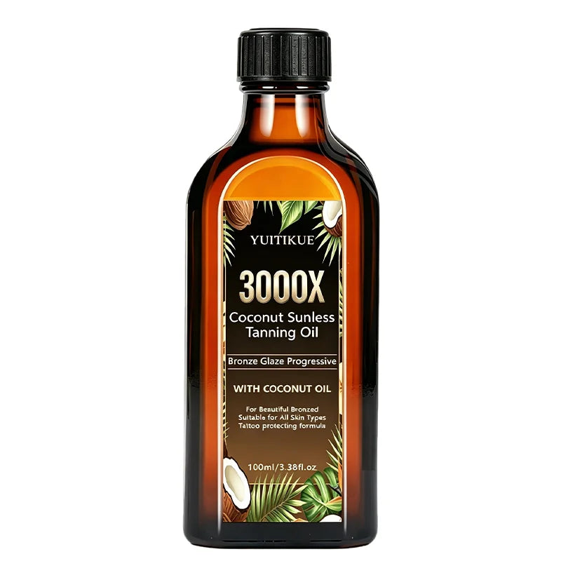 YUITIKUE Coconut Sunless Tanning Oil Progressive Bronze Glow 100ml