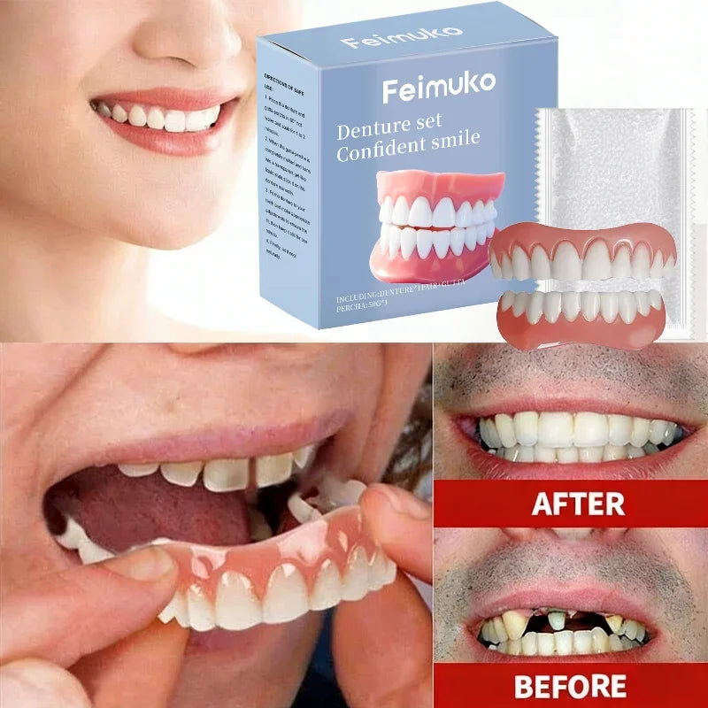 Temporary Silicone Denture Set for Missing or Broken Teeth - 1