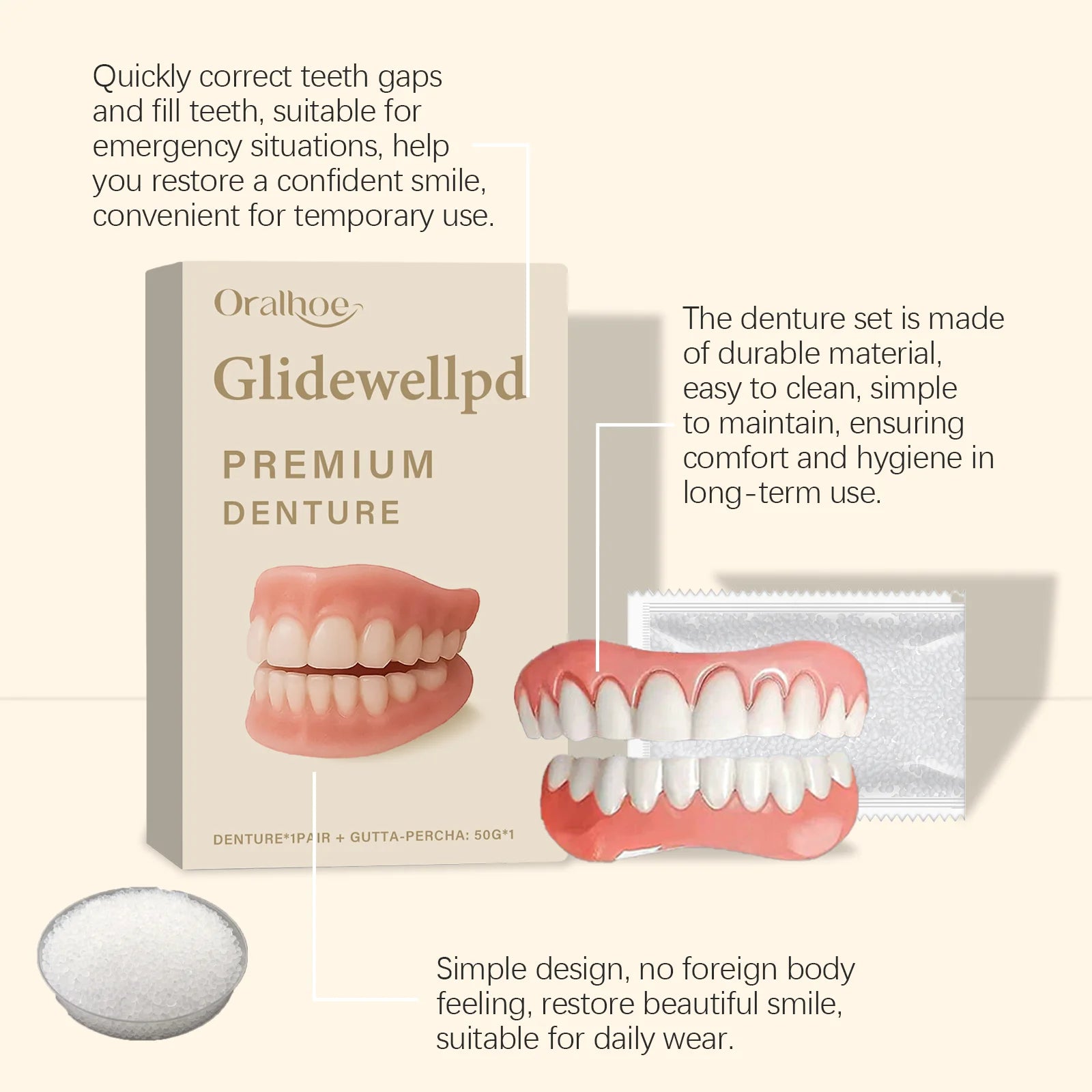 Temporary Silicone Denture Set for Smile Restoration - 12
