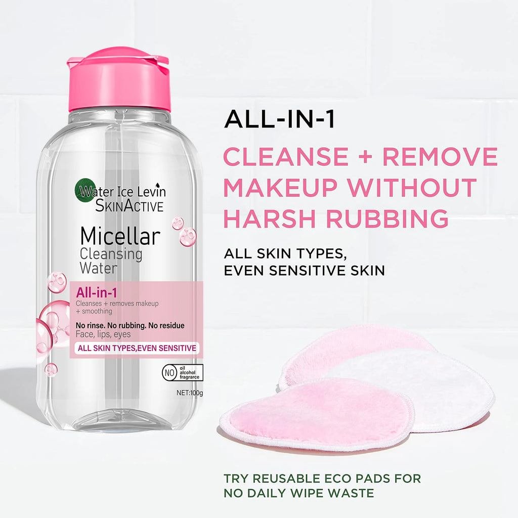 Water Ice Levin Micellar Water All in 1 Makeup Remover and Face Cleanser
