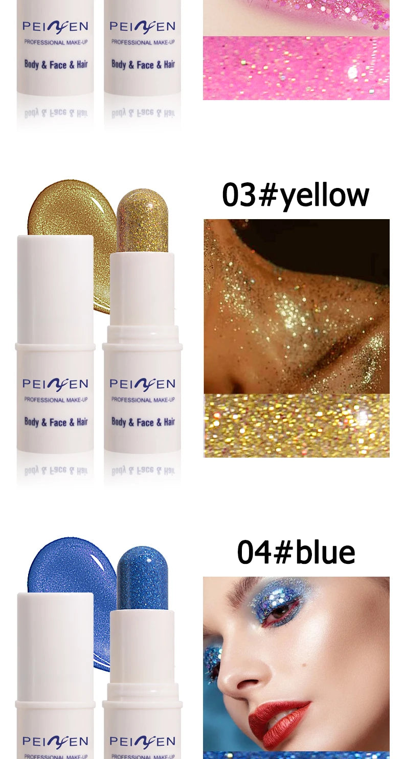 Peifen Glitter Makeup Stick Waterproof Face Body Highlighter - 13