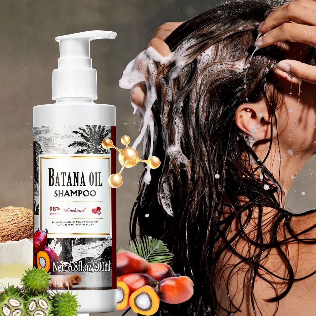 Batana Oil Shampoo Deep Cleansing Moisturizing Hair Growth Treatment - 1