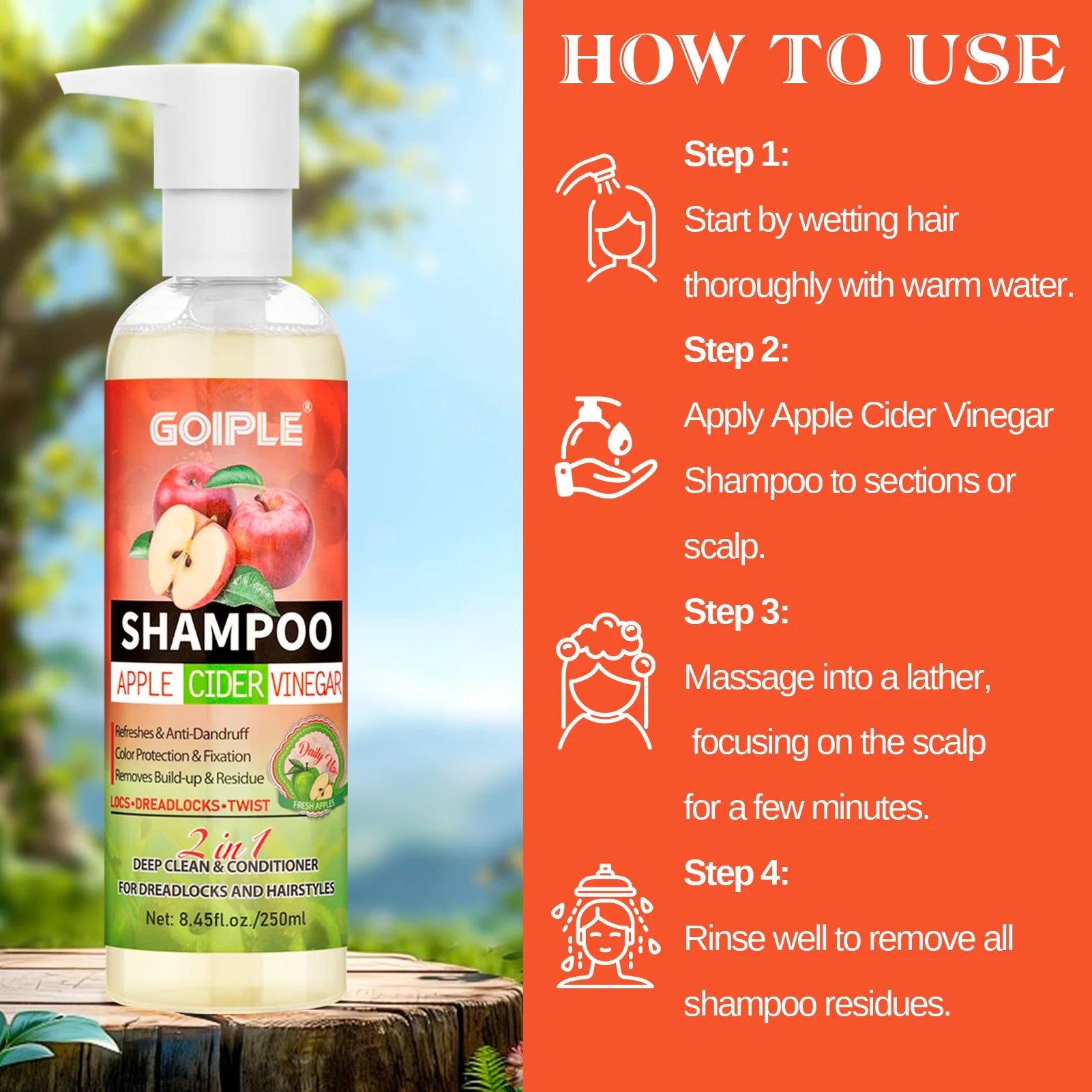 Goiple Apple Cider Vinegar Shampoo and Scalp Detox Treatment Set - 2