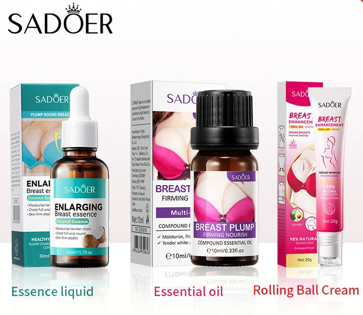 Sadoer Breast Enhancement Care Set Firming Cream and Essential Oil