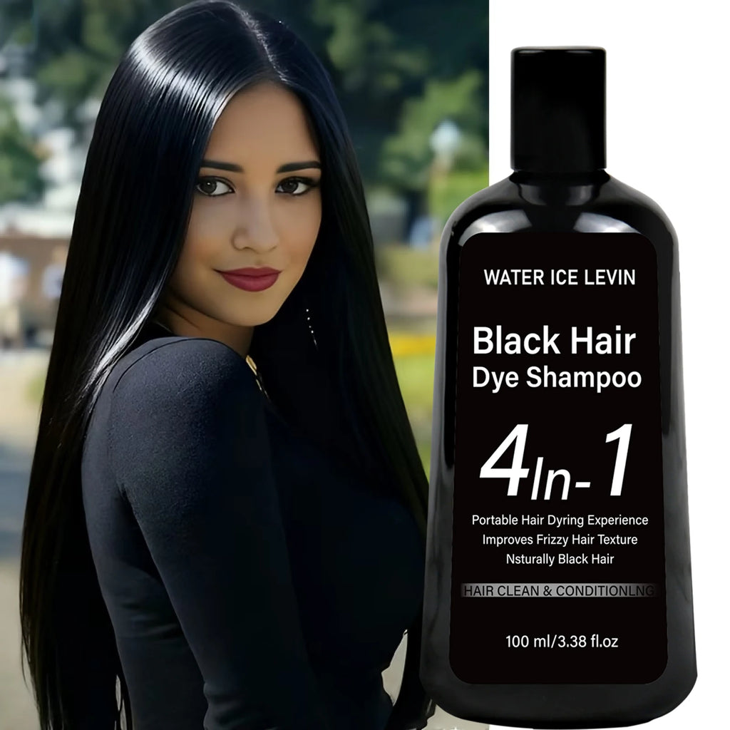 Black Hair Dye Shampoo 4-in-1 Conditioning Anti Frizz Formula 100ml