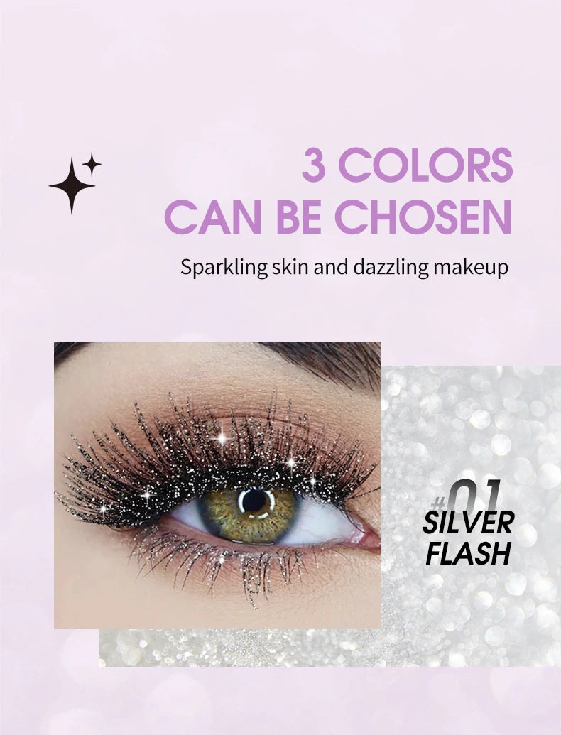 Glitter Mascara Waterproof Shiny Lash Enhancer for Party Makeup