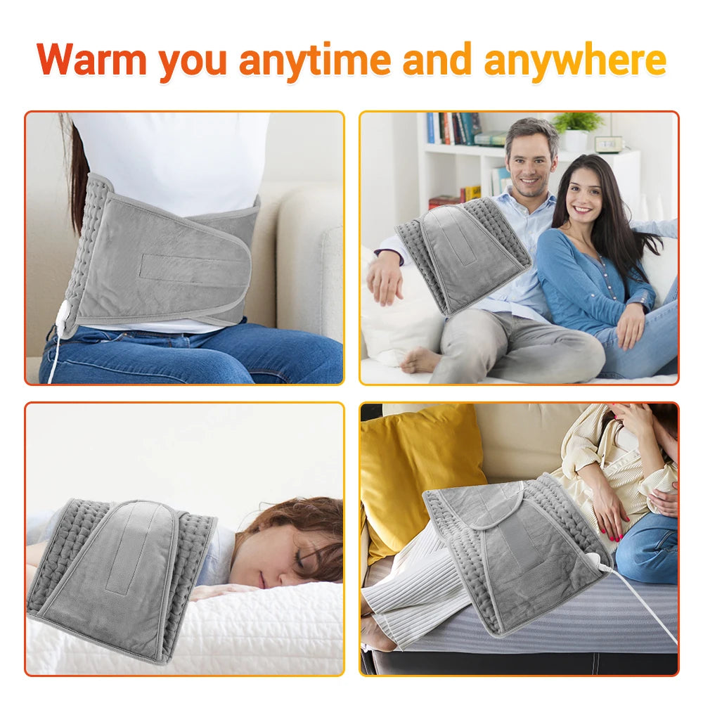 Electric Heating Pad with Waist Belt for Pain Relief and Warmth